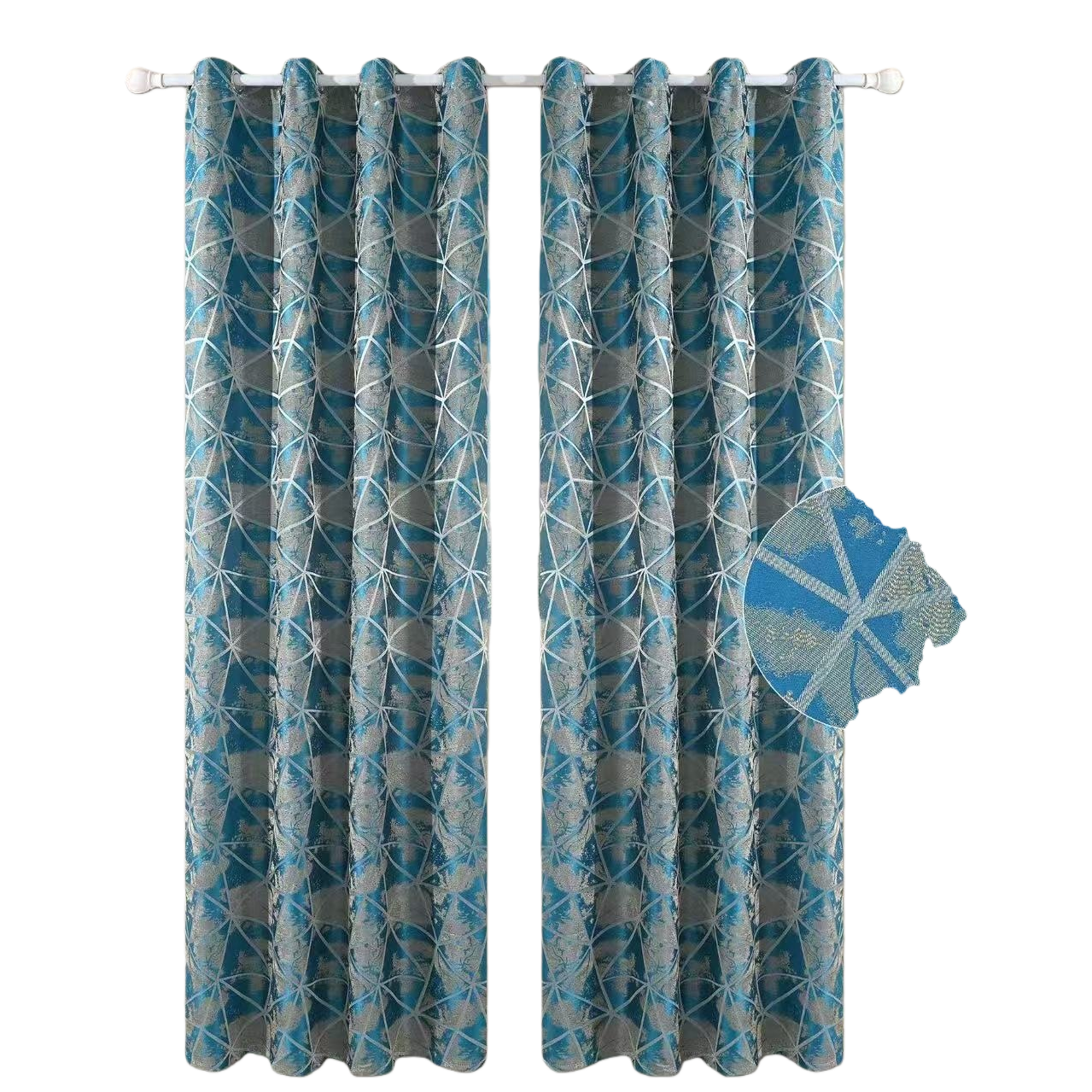 Azul patrones geométricos cortinas sombreado aislamiento sala dormitorio universal Item Picture