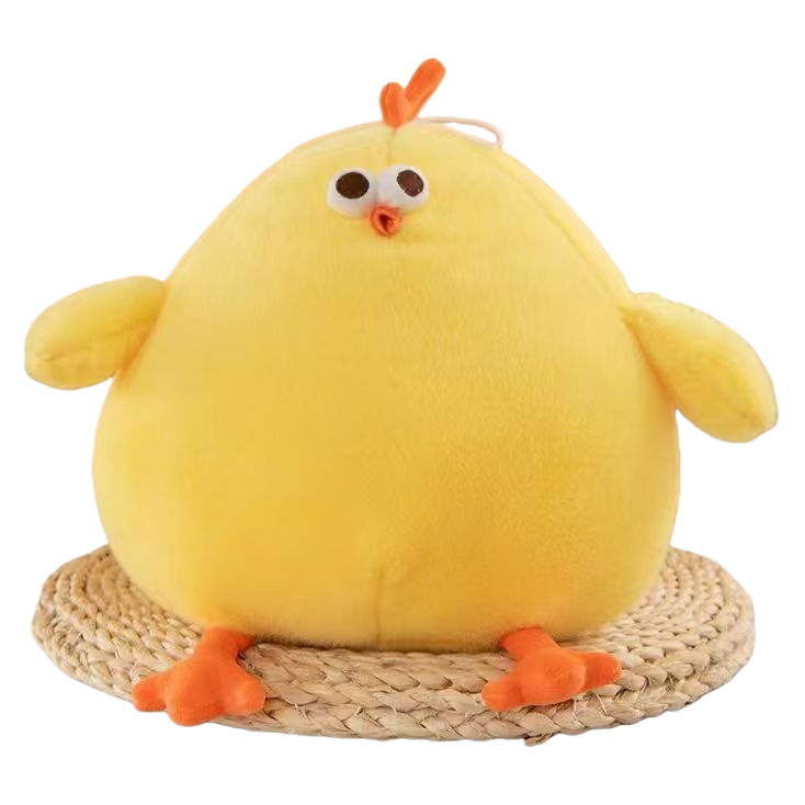 Yellow plush chicken doll, cute and fun fabric throw pillow, children's soothing toy Item Picture