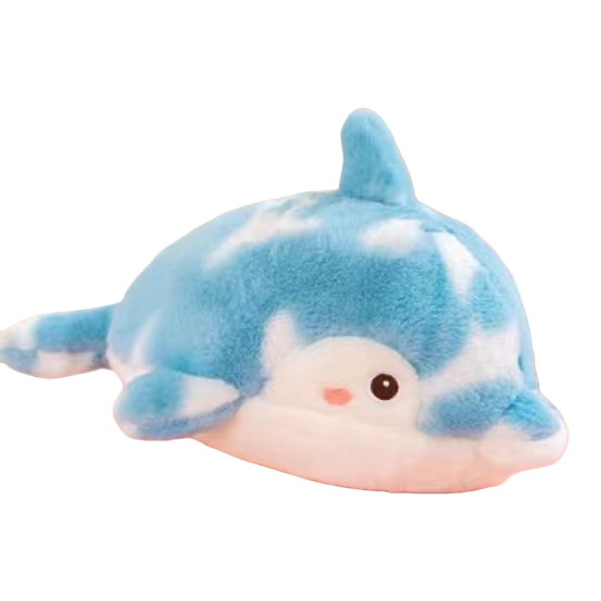 Blue spotted dolphin plush toy, cute and soft pillow, children's gift Item Picture