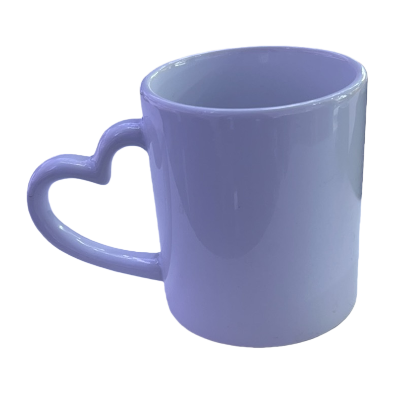 Heat sublimation white heart-shaped handle ceramic cup, heat transfer home simple Nordic-style coffee water cup Item Picture