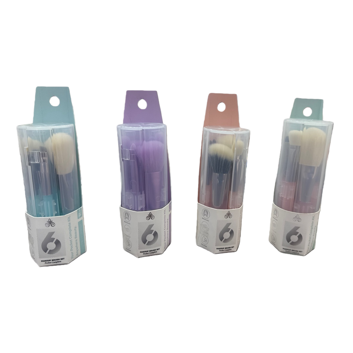 A set of 12 natural fiber makeup brushes with a portable storage design Item Picture