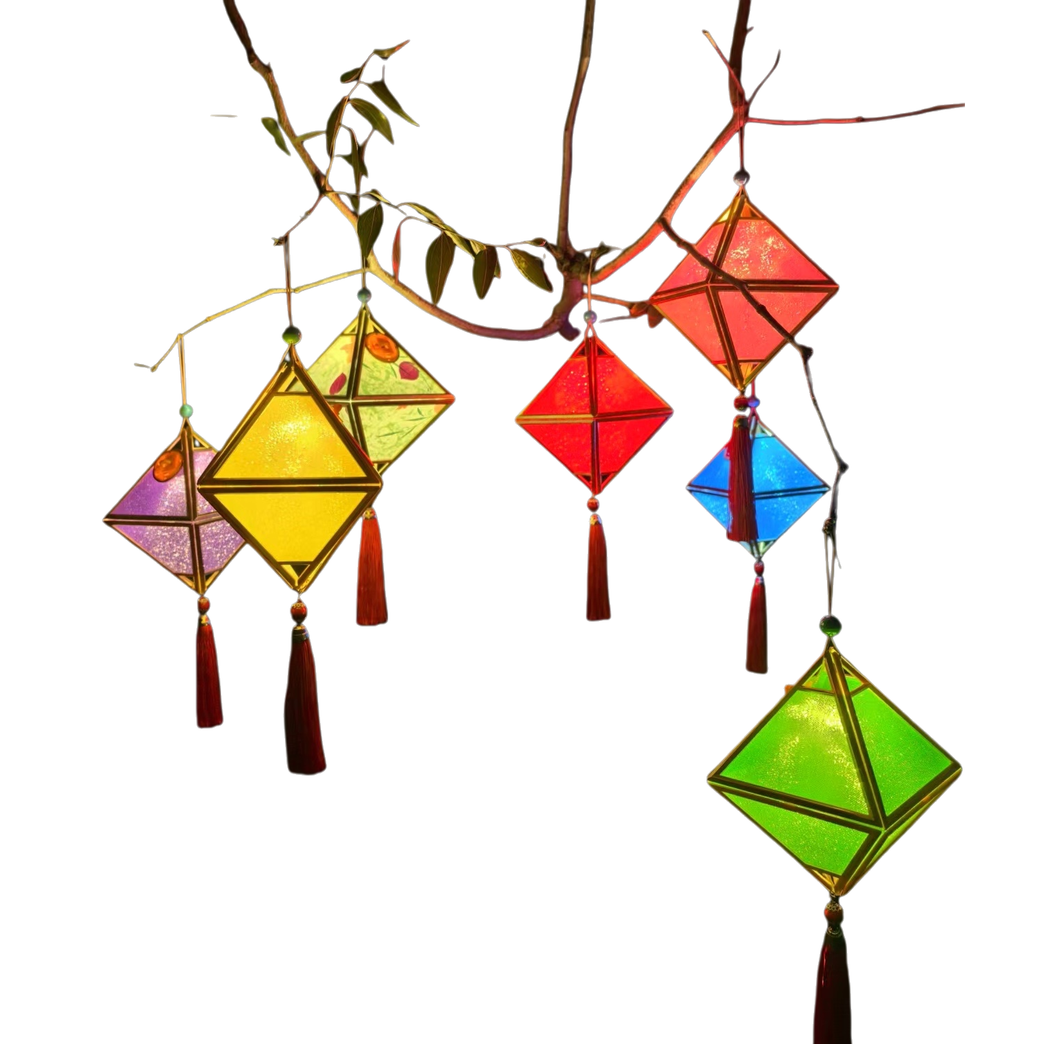 Colorful luminous lanterns, traditional festival decorative lanterns, home courtyard atmosphere lights Item Picture