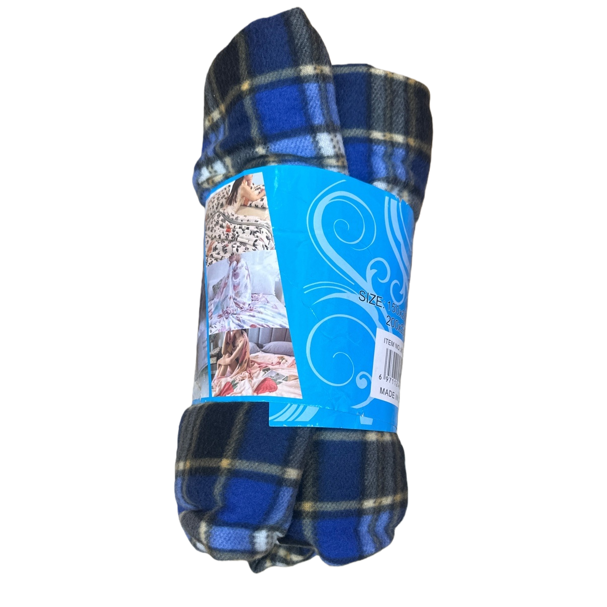 The blue checkered pattern blanket is skin-friendly, soft, thickened and warm, suitable for both living rooms and bedrooms Item Picture