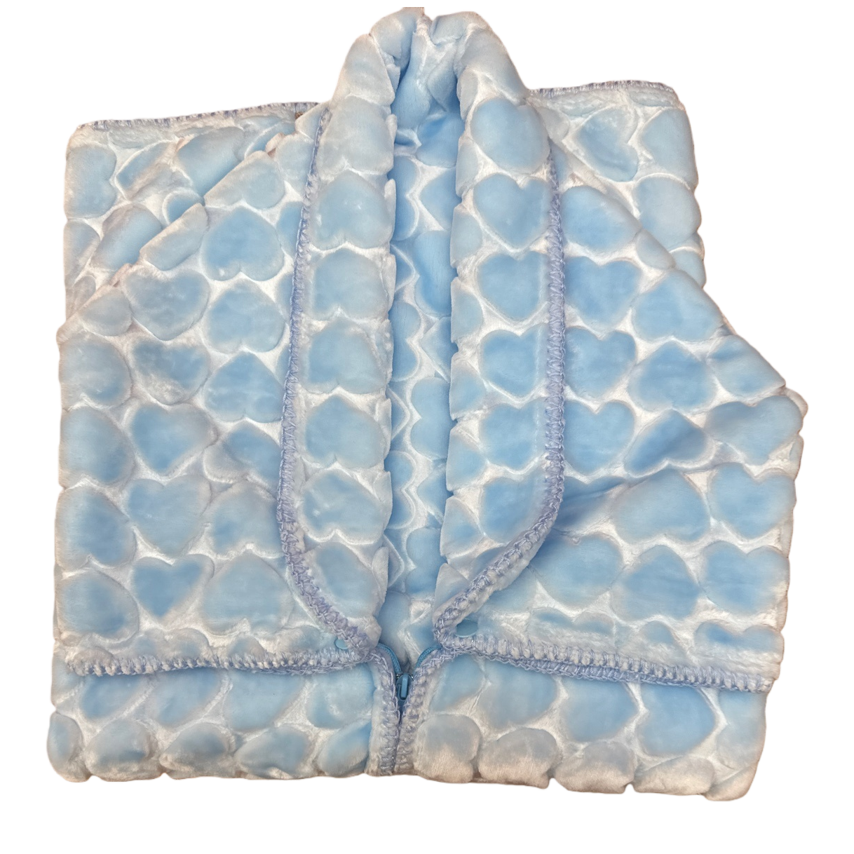 Blue heart-shaped pattern blanket, thickened coral fleece warm blanket, 150x200cm Item Picture