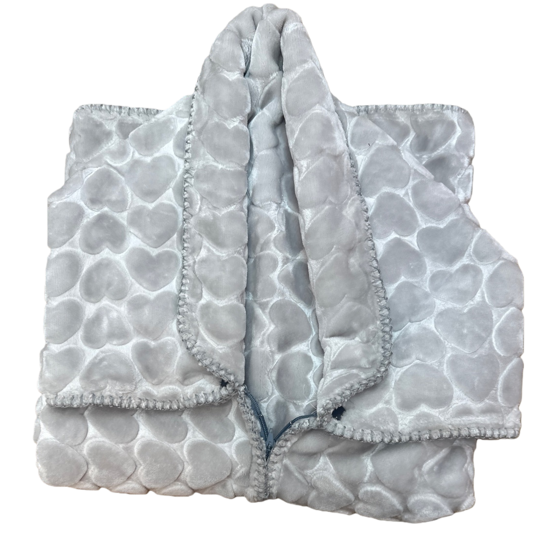 Manta gris con patrón de corazón engrosada y cálida coral fleece manta para dormitorio sofa cover Item Picture