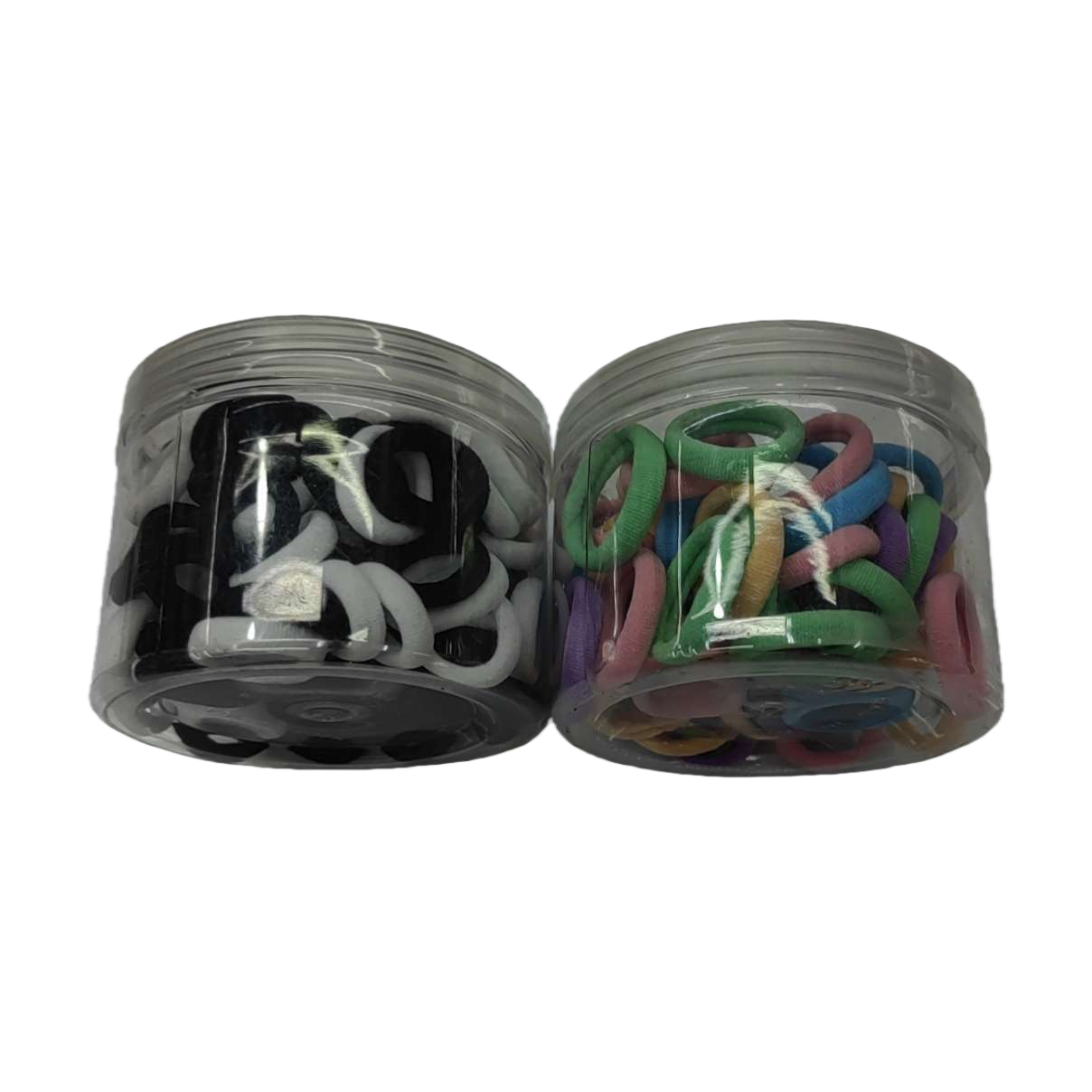 Transparent plastic can hair bands are available in multiple colors, are elastic and durable, and won't damage your hair when tying it Item Picture