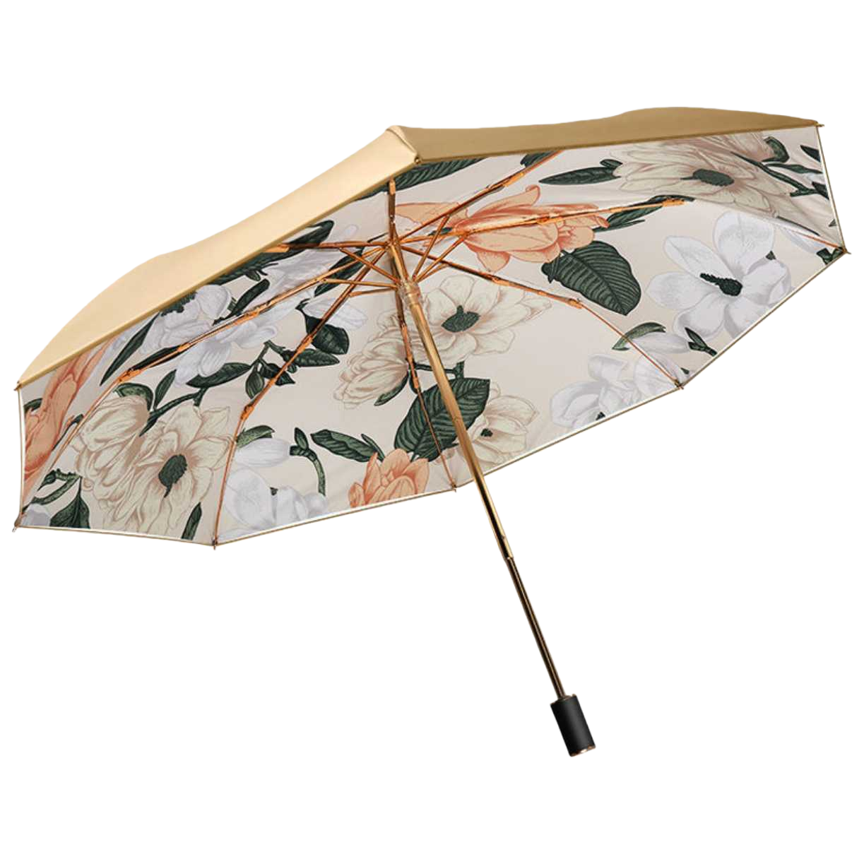 Floral pattern all-weather umbrella, waterproof, sun-proof, lightweight and foldable, suitable for both women and men Item Picture