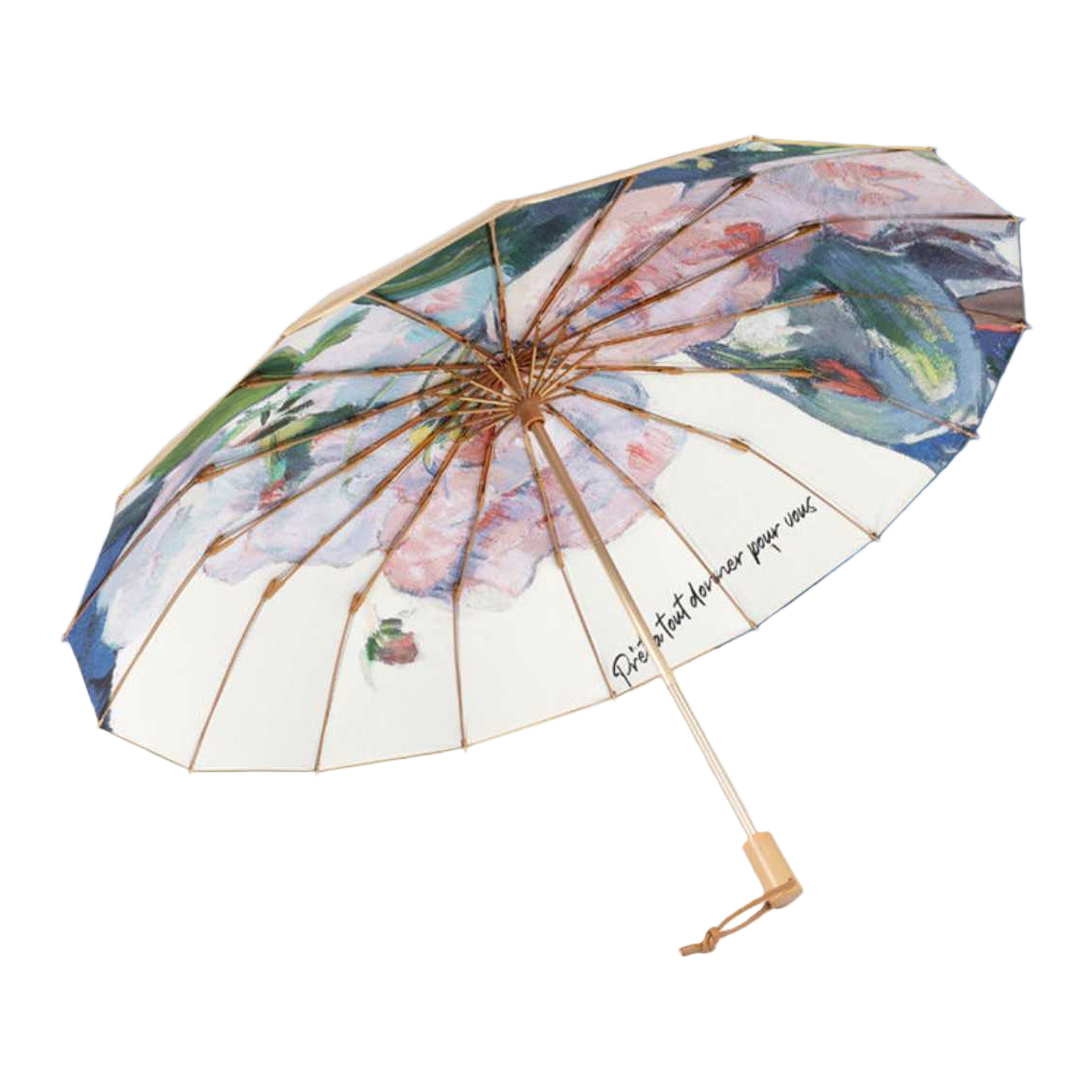 A portable, automatic opening and closing umbrella made of high-density impact-patterned fabric for women Item Picture