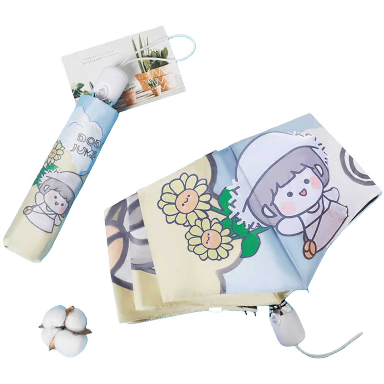 New cartoon-patterned all-weather umbrella, waterproof, sun-proof, lightweight folding umbrella Item Picture