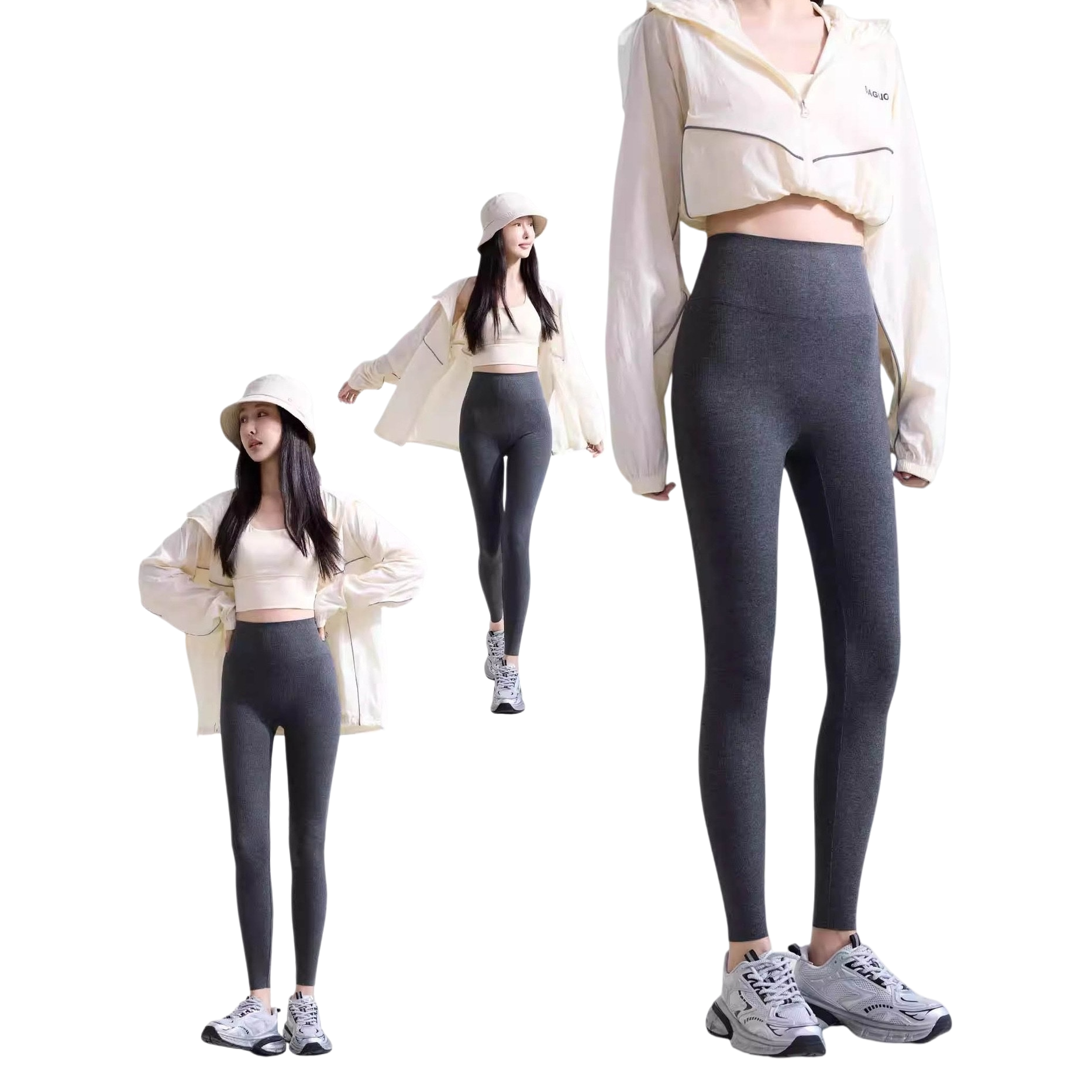 The model's same sportswear is fashionable, breathable and quick-drying, suitable for both men and women Item Picture