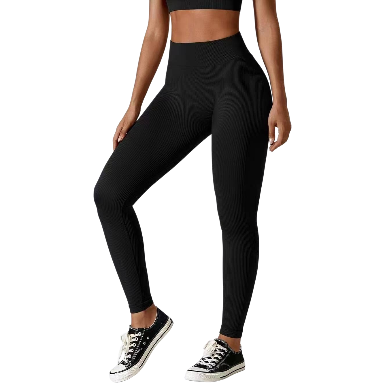 Black slightly elastic slimming skinny pants for women, high-waisted to make legs look longer, daily commuting style Item Picture