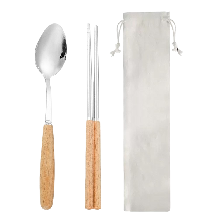 Tableware set, spoon and chopsticks storage bag, portable home and travel storage combination Item Picture