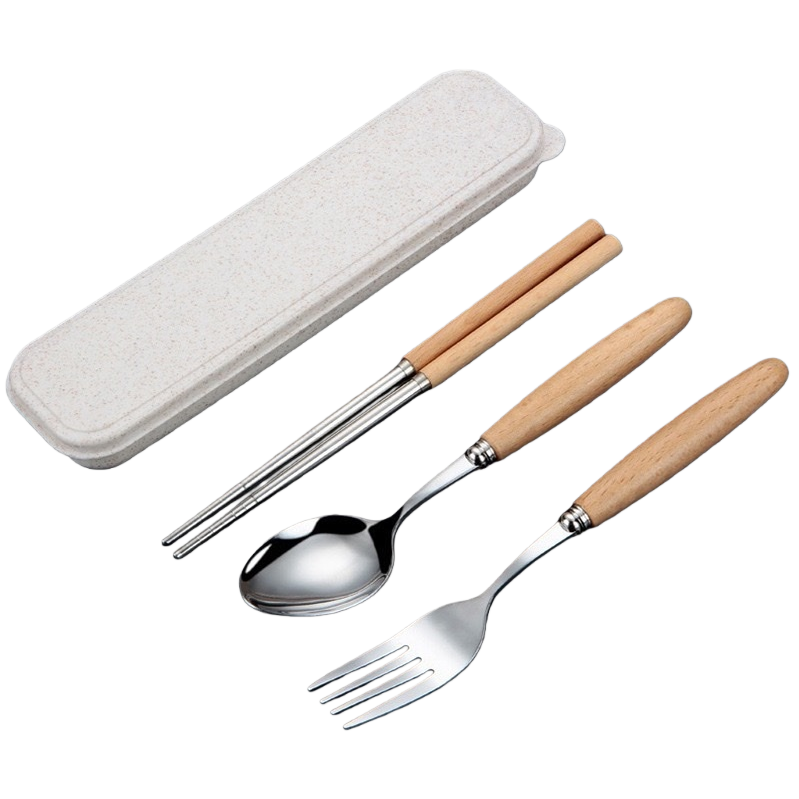 Portable tableware set, chopsticks, spoons, forks, storage box, essential for travel and picnics Item Picture