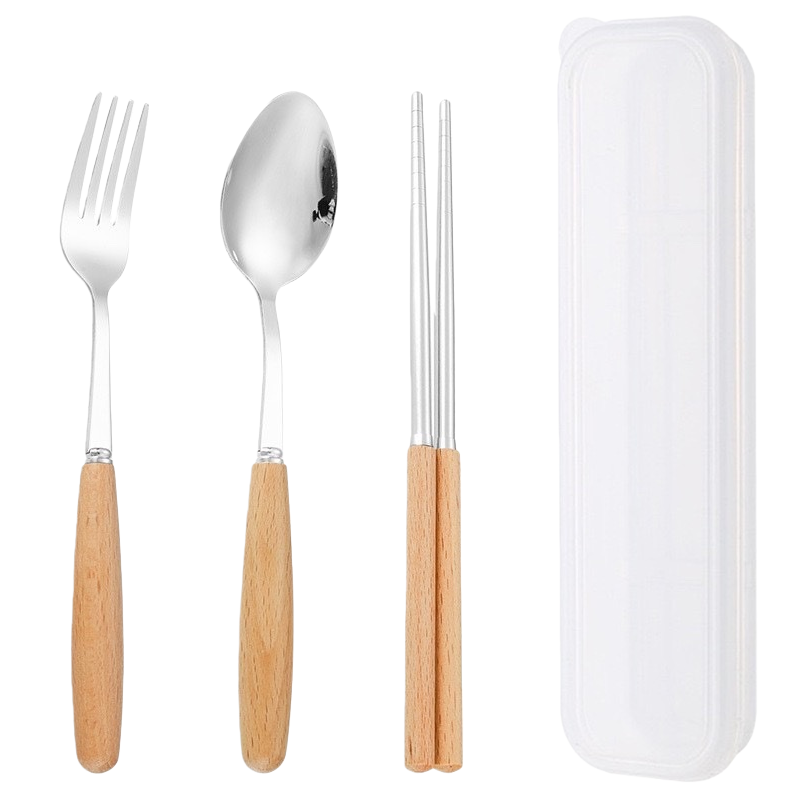 Tableware set, fork, spoon and chopsticks storage box, household portable compartment-organized box Item Picture