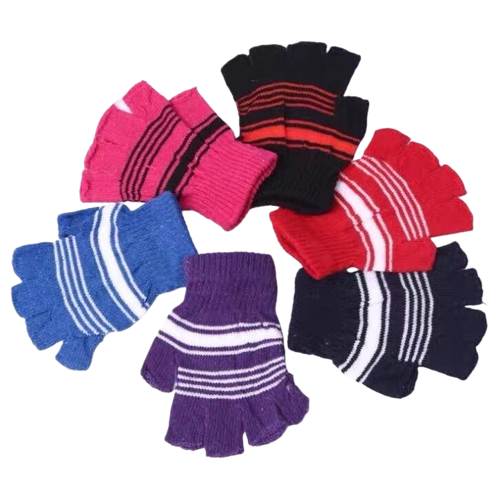 Color rayas rotos guantes moda caliente elástico guantes de punto guantes de punto invierno Item Picture