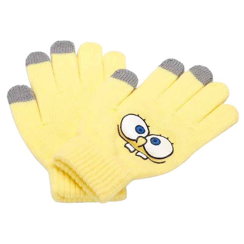 Amarillo cartoon algodón guantes calientes unisex otoño invierno protección contra el frío manos Item Picture