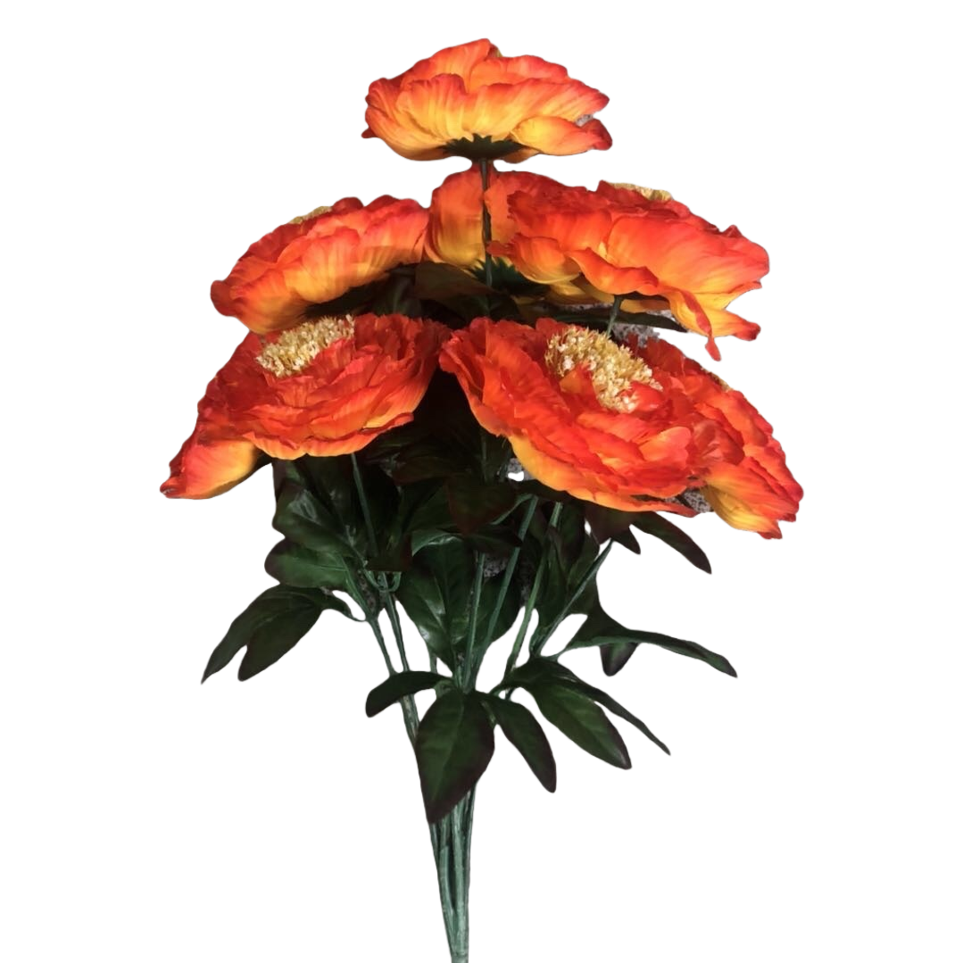 仿真牡丹舞蹈道具花朵绢花/仿真舞台道具牡丹花 广场舞手拿花头花白底实物图
