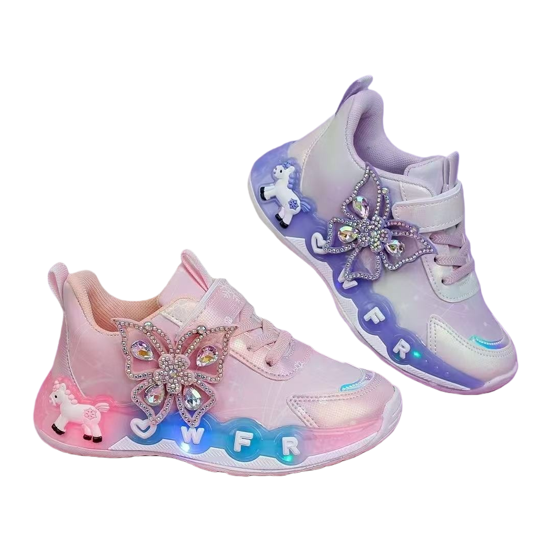 Children's luminous sports shoes, breathable, anti-slip and comfortable walking shoes