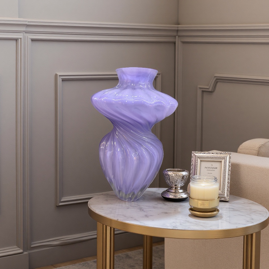 Purple glass vase for living room decoration, Nordic style, high appearance level vase Specification image