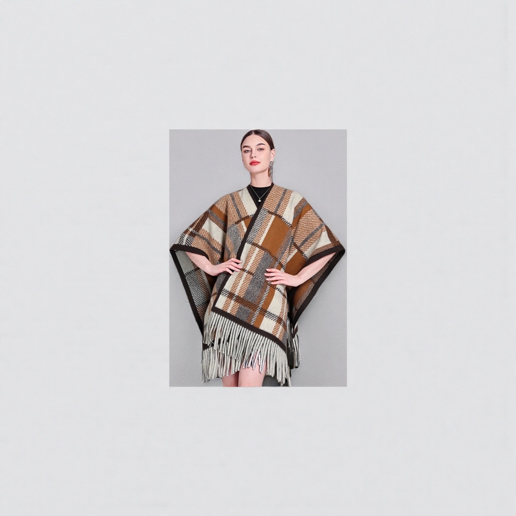 Plaid lana mezcla chal moda versátil otoño invierno bufanda caliente