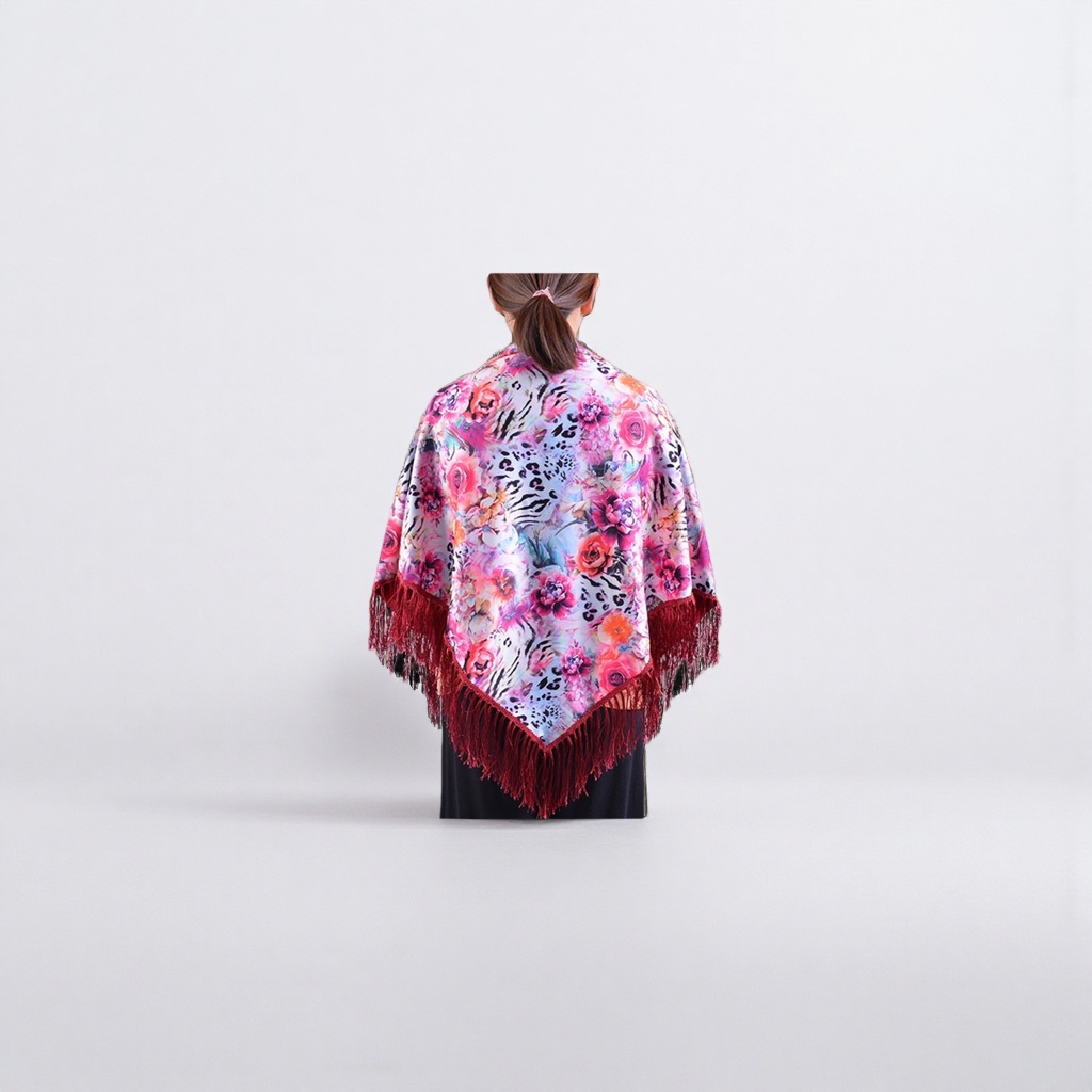 Floral leopardo estampado chal moda versátil rectangular delgado primavera verano universal details Picture