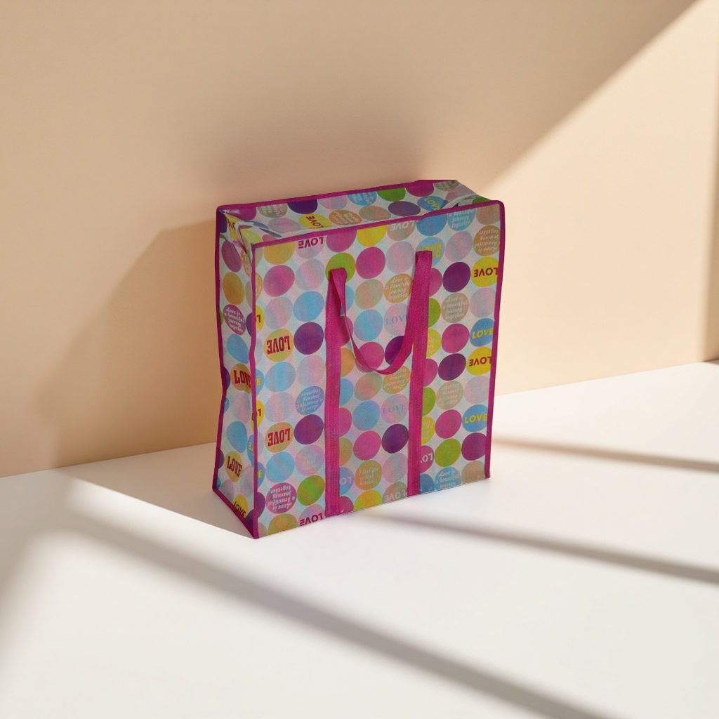 Colorful polka dot pattern handbag, fashionable, simple and eco-friendly shopping bag Specification image
