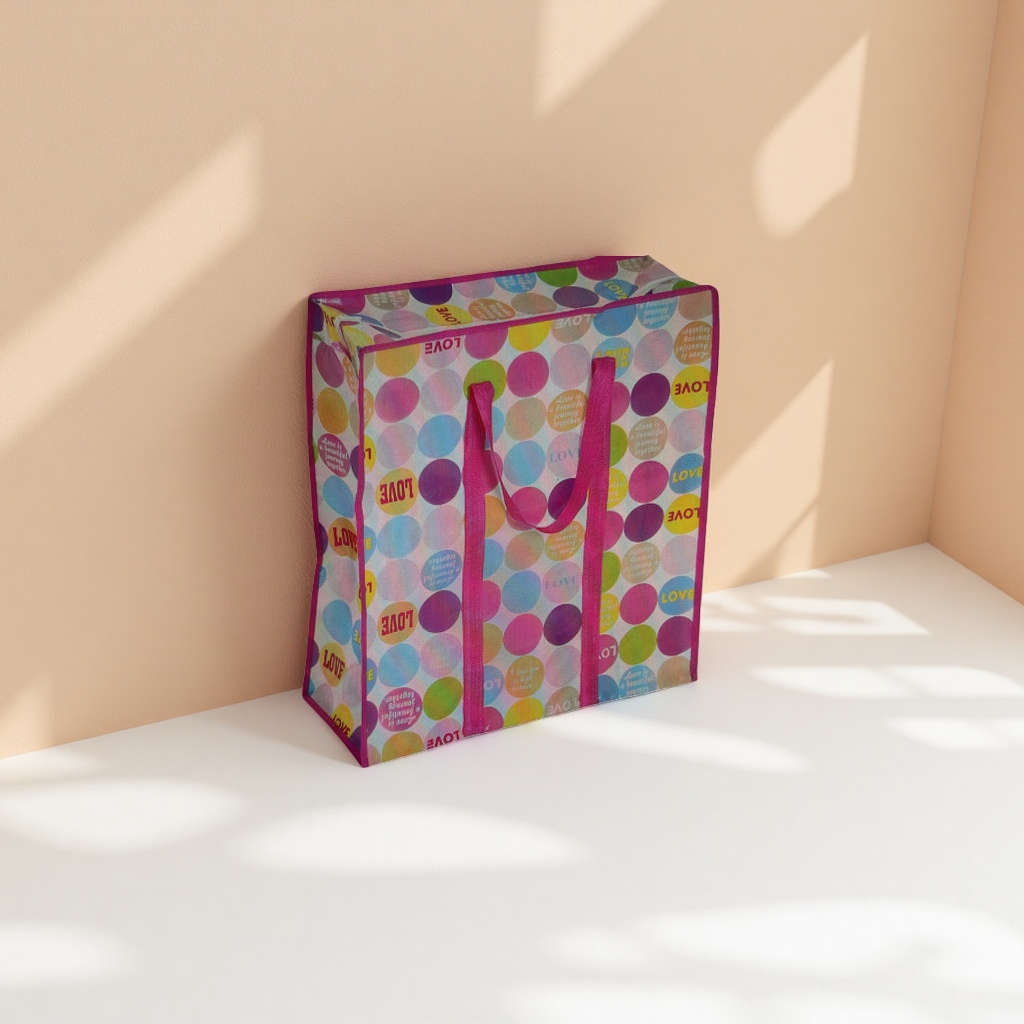 Colorful polka dot pattern handbag, fashionable, simple and eco-friendly shopping bag