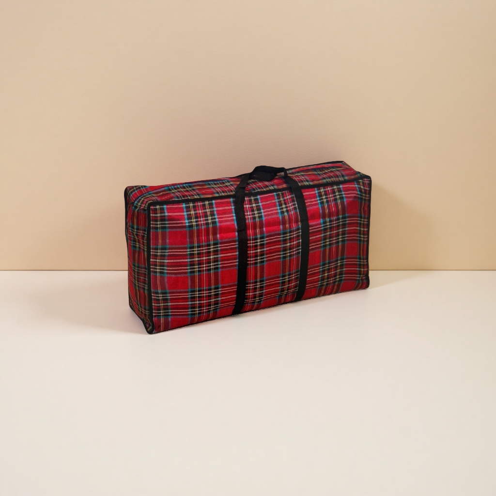 Checkered pattern luggage bag, travel storage bag, large-capacity lightweight folding handbag Application Scenario