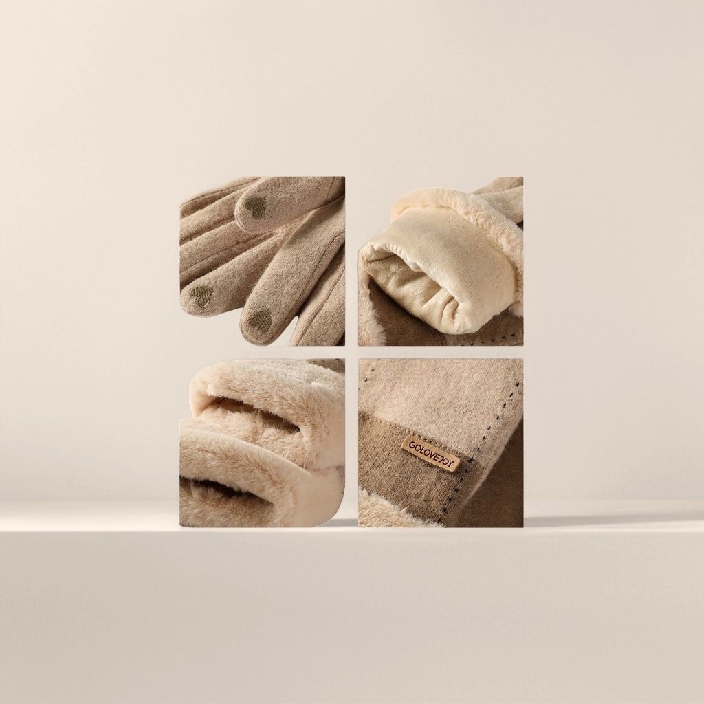 والقفازات السوداء السميكة للتدفئة توفر الحماية من التزلج والشتاء للرجال والنساء Specification image
