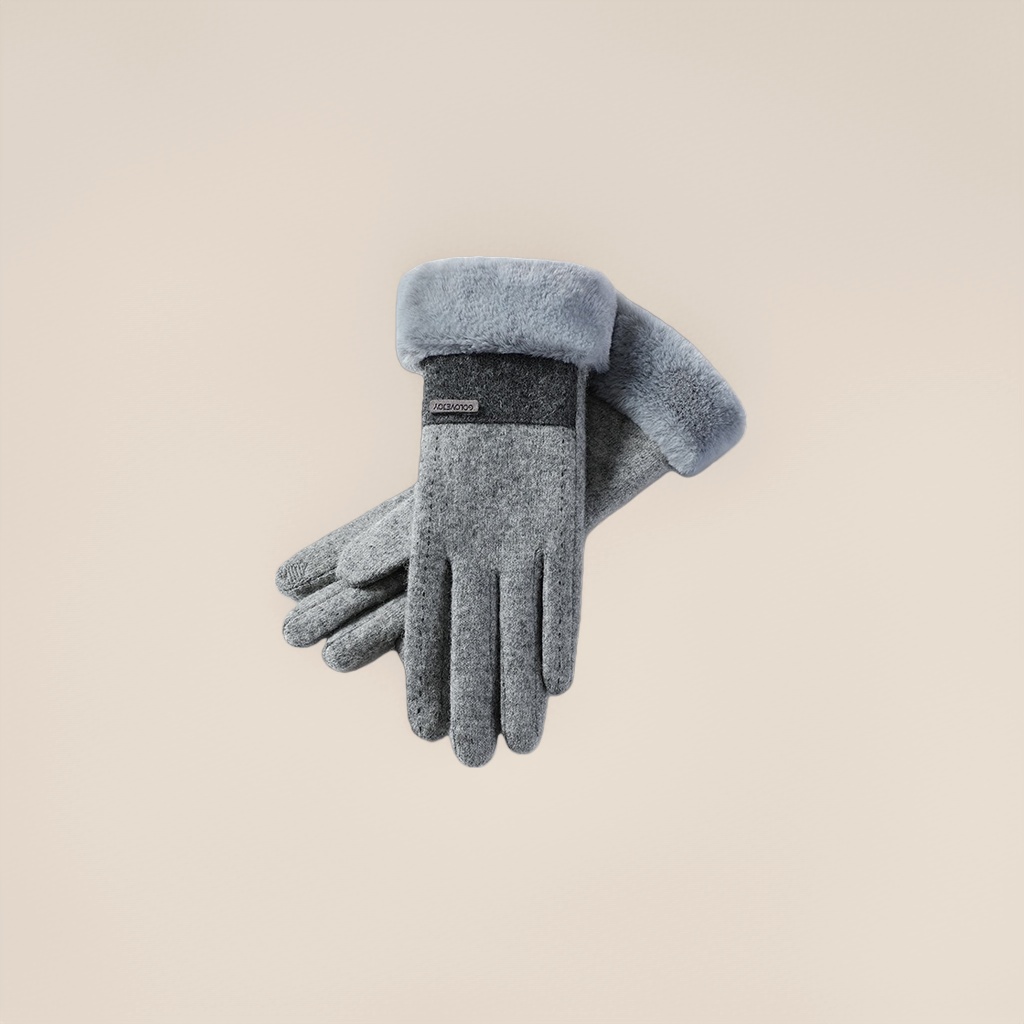 The thickened grey warm gloves are unisex, anti-slip and wear-resistant, suitable for daily commuting and outdoor use