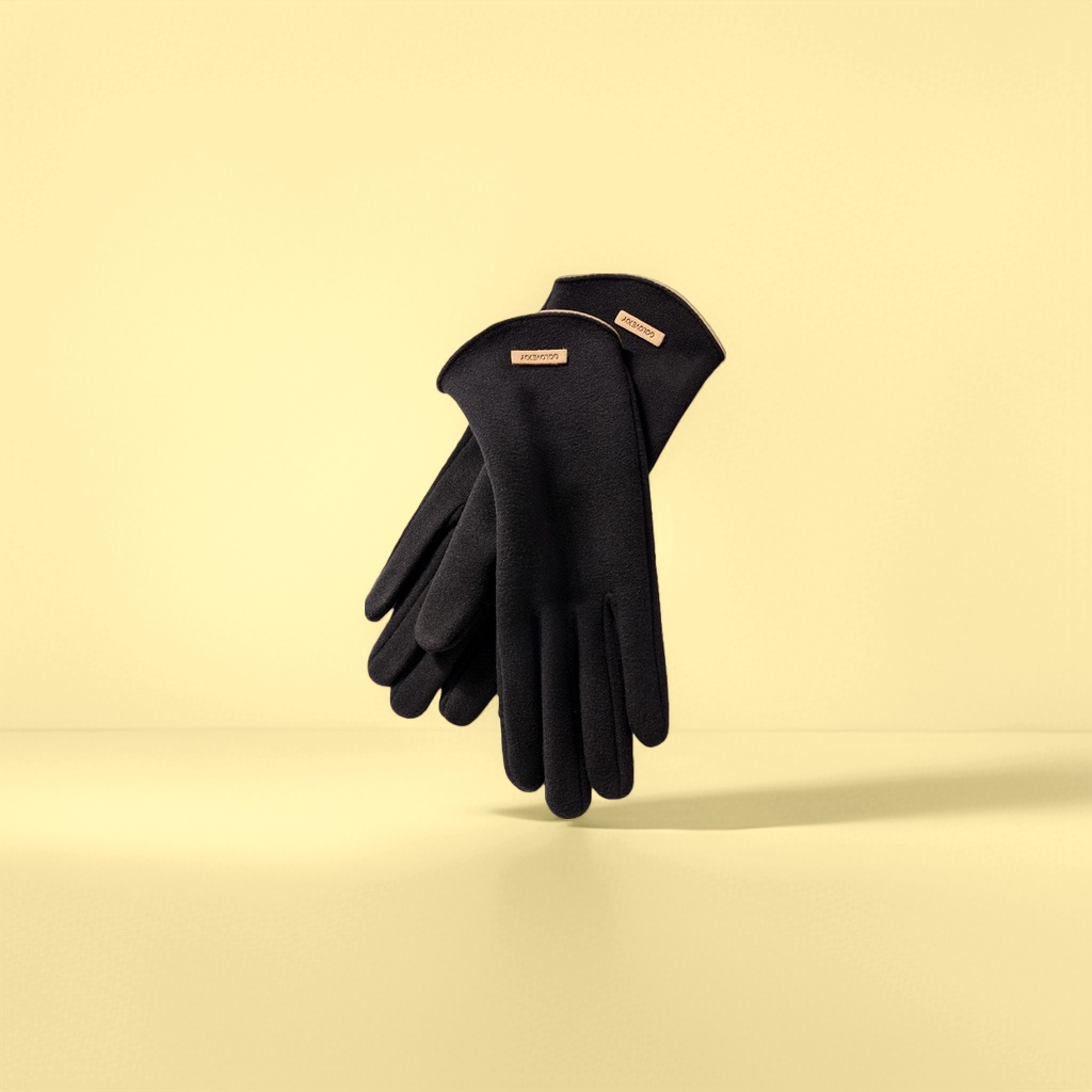Pink warm knitted gloves for ladies, slimming, anti-slip and touch screen for autumn and winter Specification image