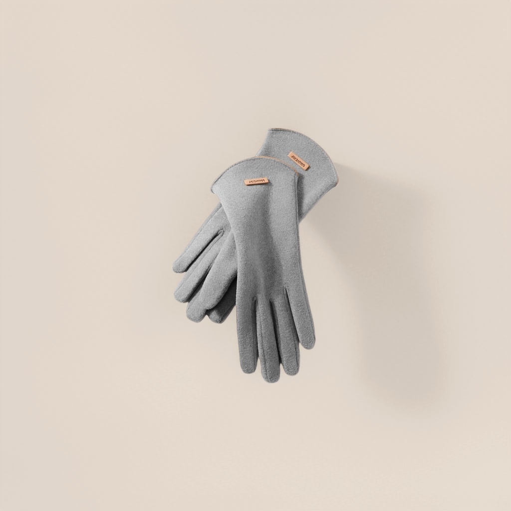 Pink warm knitted gloves for ladies, slimming, anti-slip and touch screen for autumn and winter details Picture