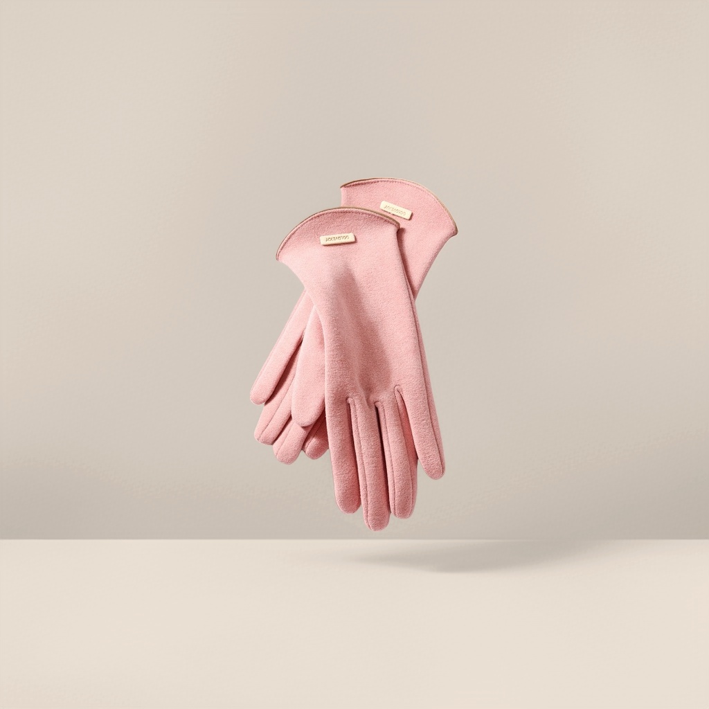 Pink warm knitted gloves for ladies, slimming, anti-slip and touch screen for autumn and winter Application Scenario