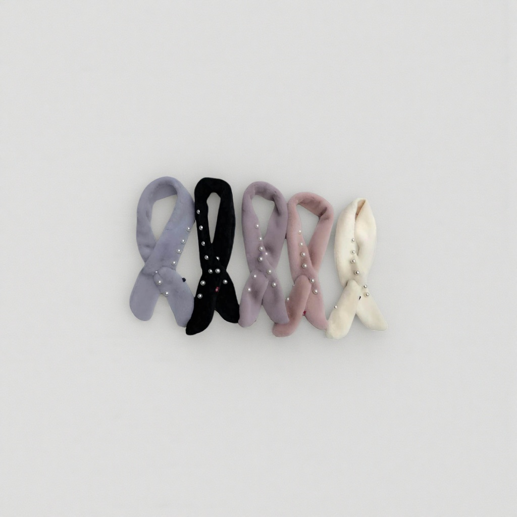Thick and warm plush scarf in solid color, long style details Picture