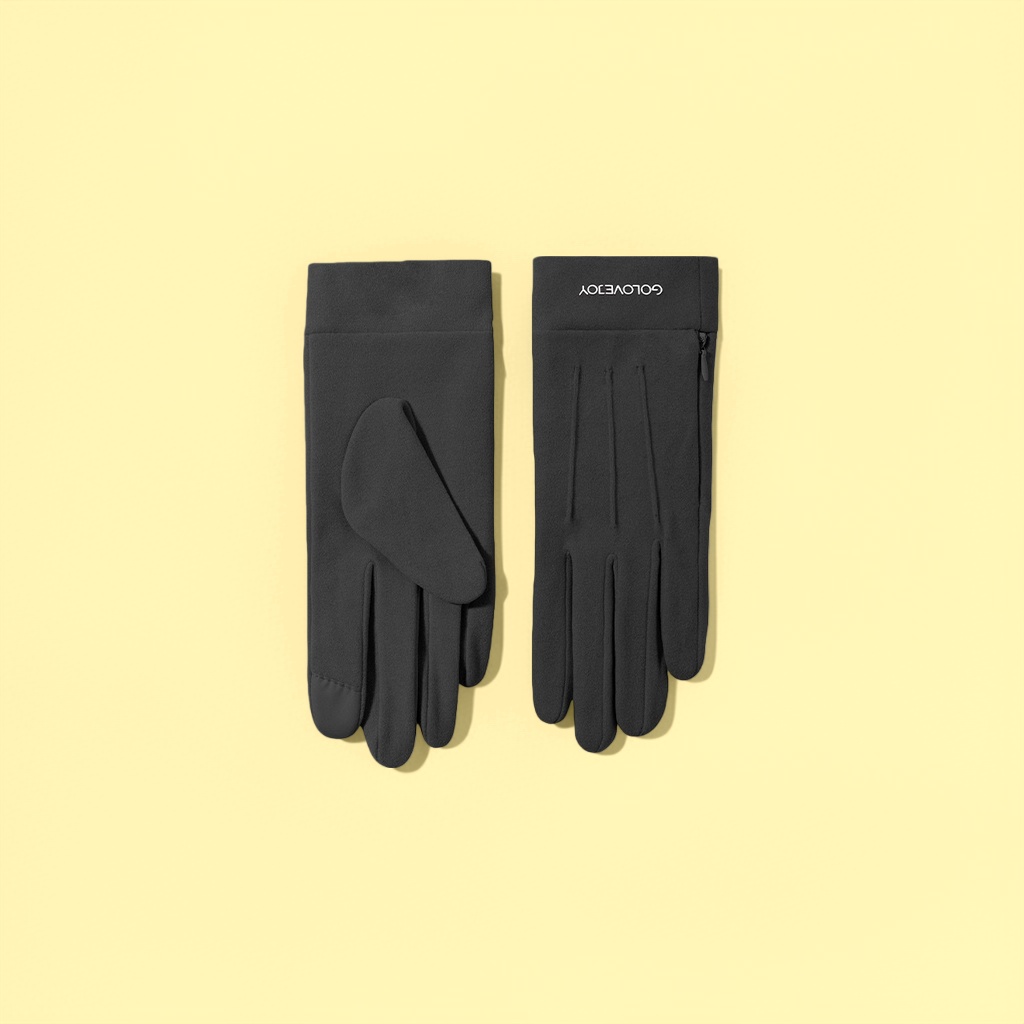 Black gloves, warm, anti-slip, thickened knitted gloves, suitable for women in autumn and winter details Picture