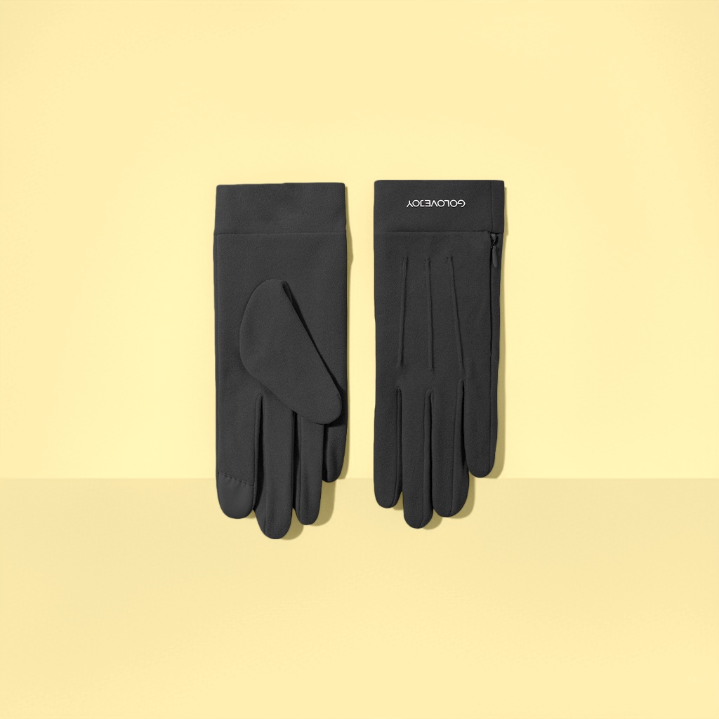 Black gloves, warm, anti-slip, thickened knitted gloves, suitable for women in autumn and winter