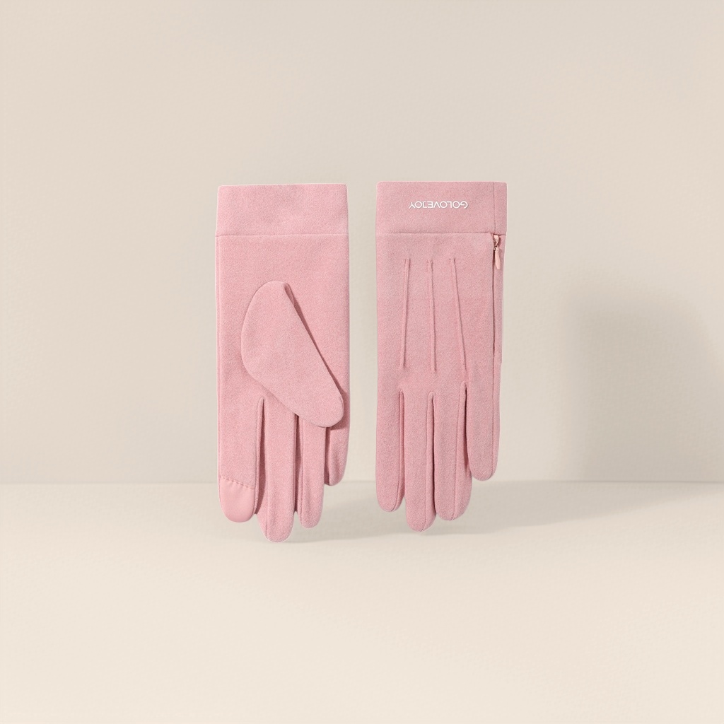 Black gloves, warm, anti-slip, thickened knitted gloves, suitable for women in autumn and winter Specification image