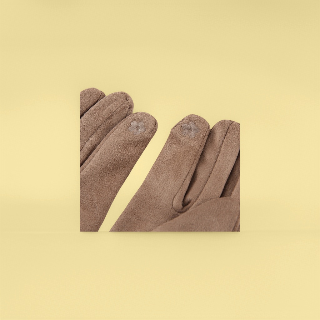 Fashionable and elegant bow-decorated gloves set in five colors: black, Burgundy, dark blue, brown and beige Specification image
