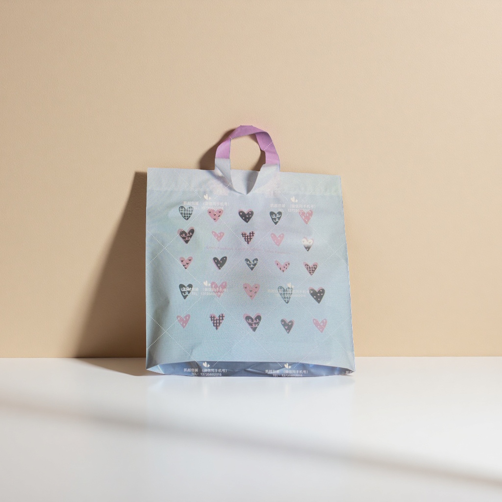 Corazón patrón bolsa de transporte moda simple eco bolsa de compras reutilizable Specification image