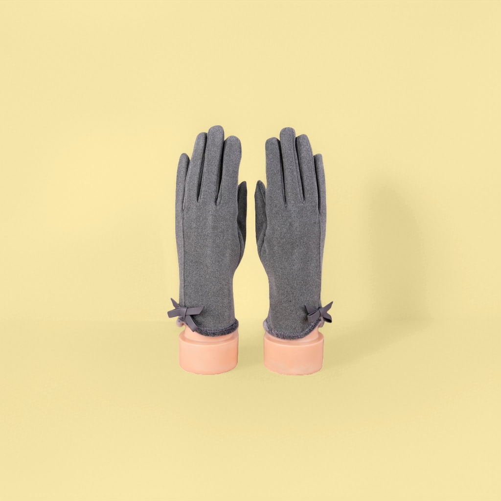 Pink ladies' warm gloves, thickened cold-proof touch screen woolen gloves