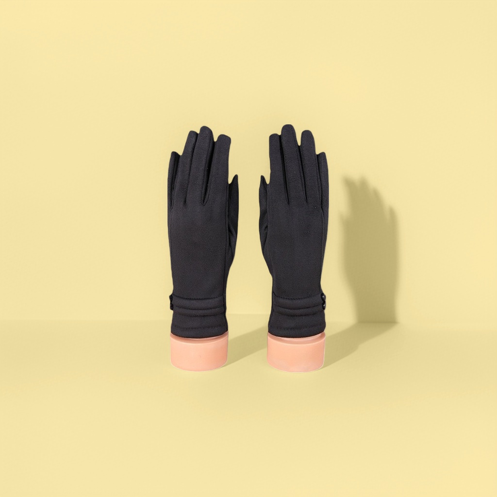 Black thickened warm gloves for both men and women, anti-slip and wear-resistant, for winter cycling and outdoor labor protection Specification image