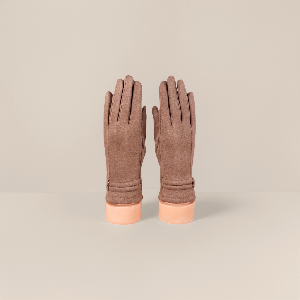 Black thickened warm gloves for both men and women, anti-slip and wear-resistant, for winter cycling and outdoor labor protection details Picture