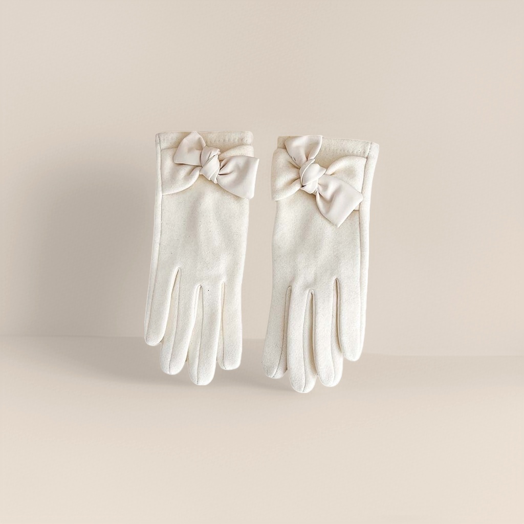 Bow-decorated ladies' gloves are fashionable, versatile, warm and anti-slip for autumn and winter Specification image