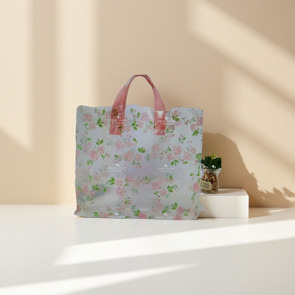 Floral pattern handbags are fashionable, eco-friendly and reusable shopping bags Application Scenario