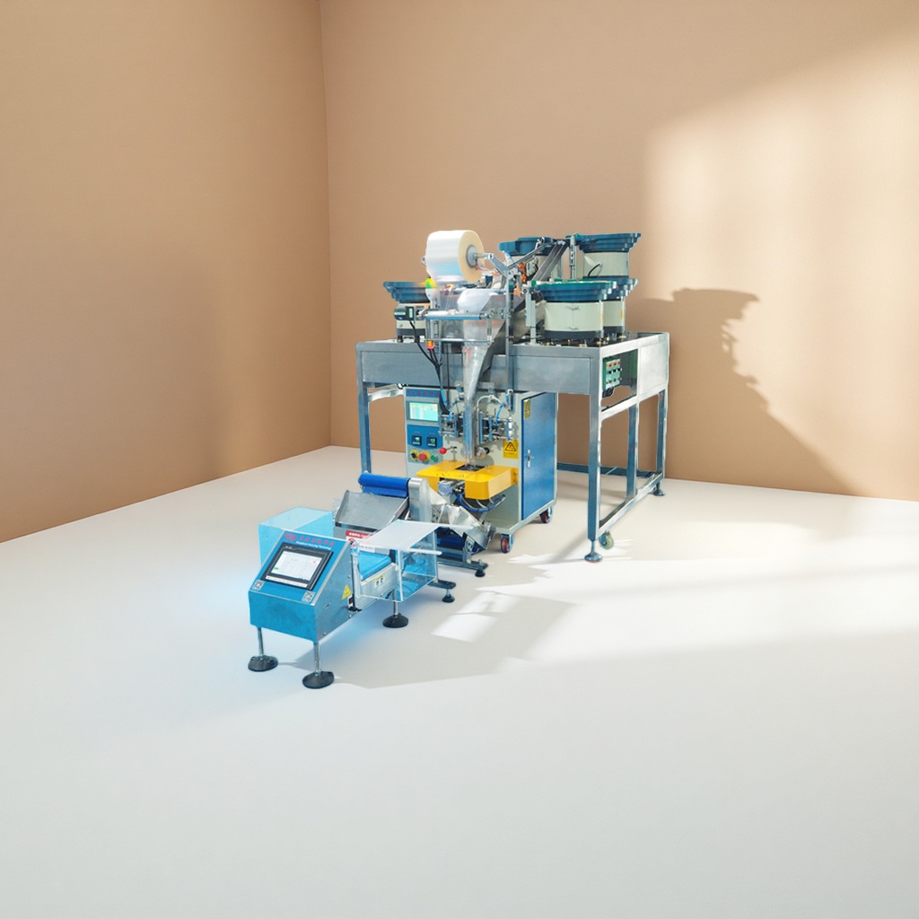 The automatic hardware screw packaging machine equipment features fully automatic quantitative sealing and packaging Application Scenario