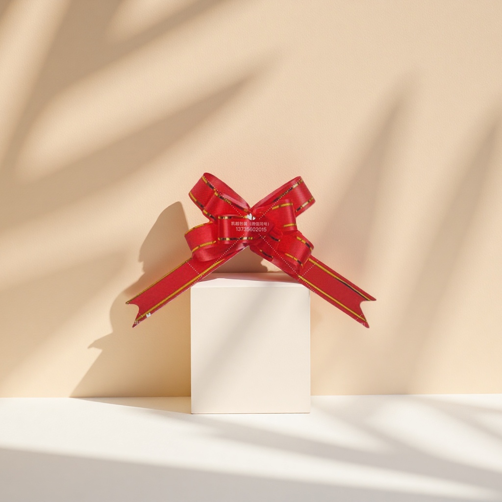 Red ribbon bow decorative gift box packaging with handmade DIY accessories Application Scenario
