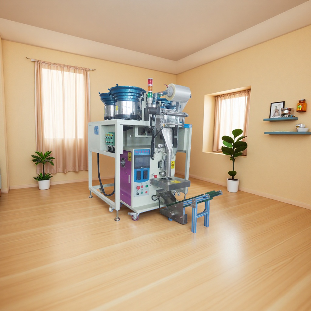 A small vertical fully automatic packaging machine for hardware accessories Application Scenario