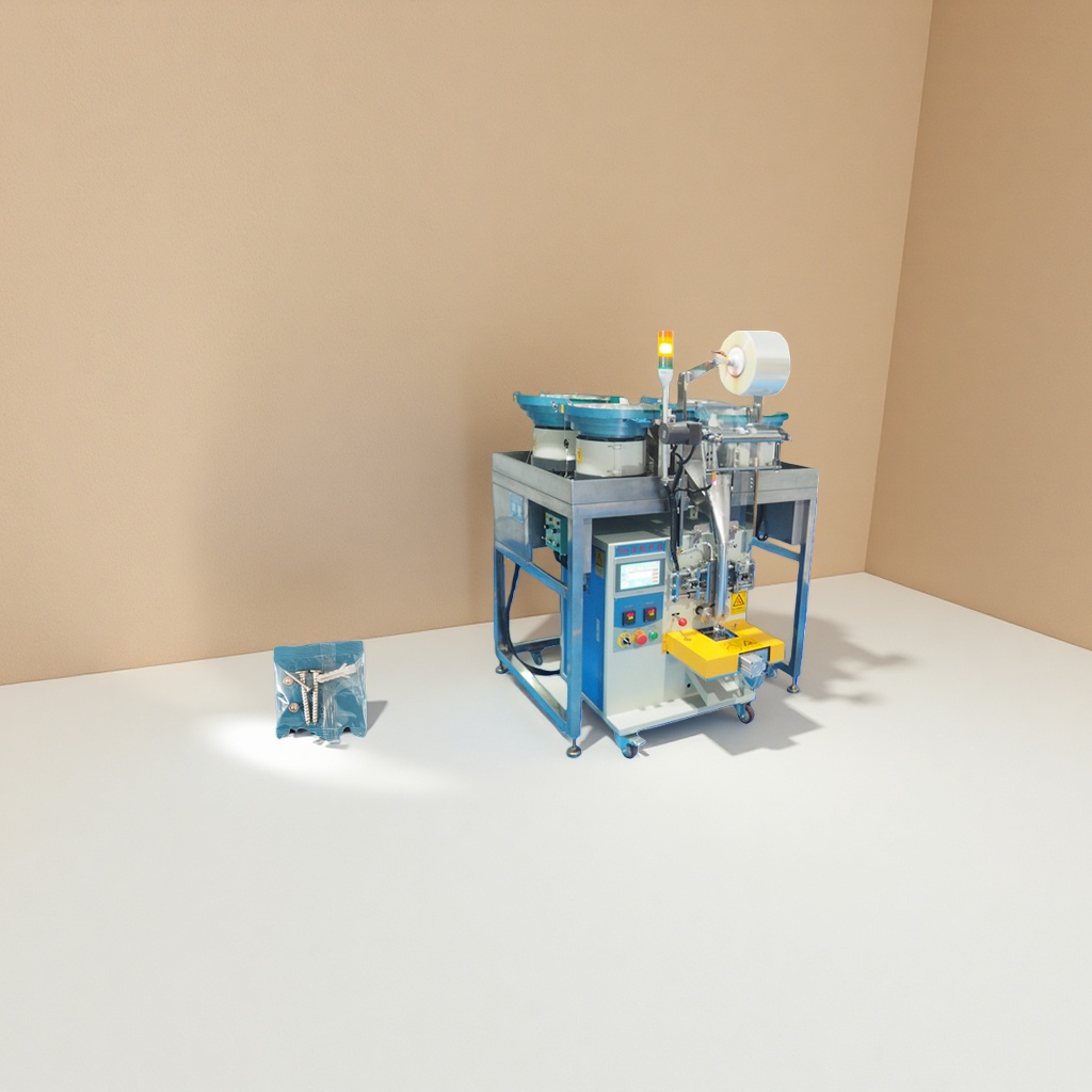 The automatic packaging machine for hardware screws is a fully automatic screw packaging machine that can package 1000 screws per minute