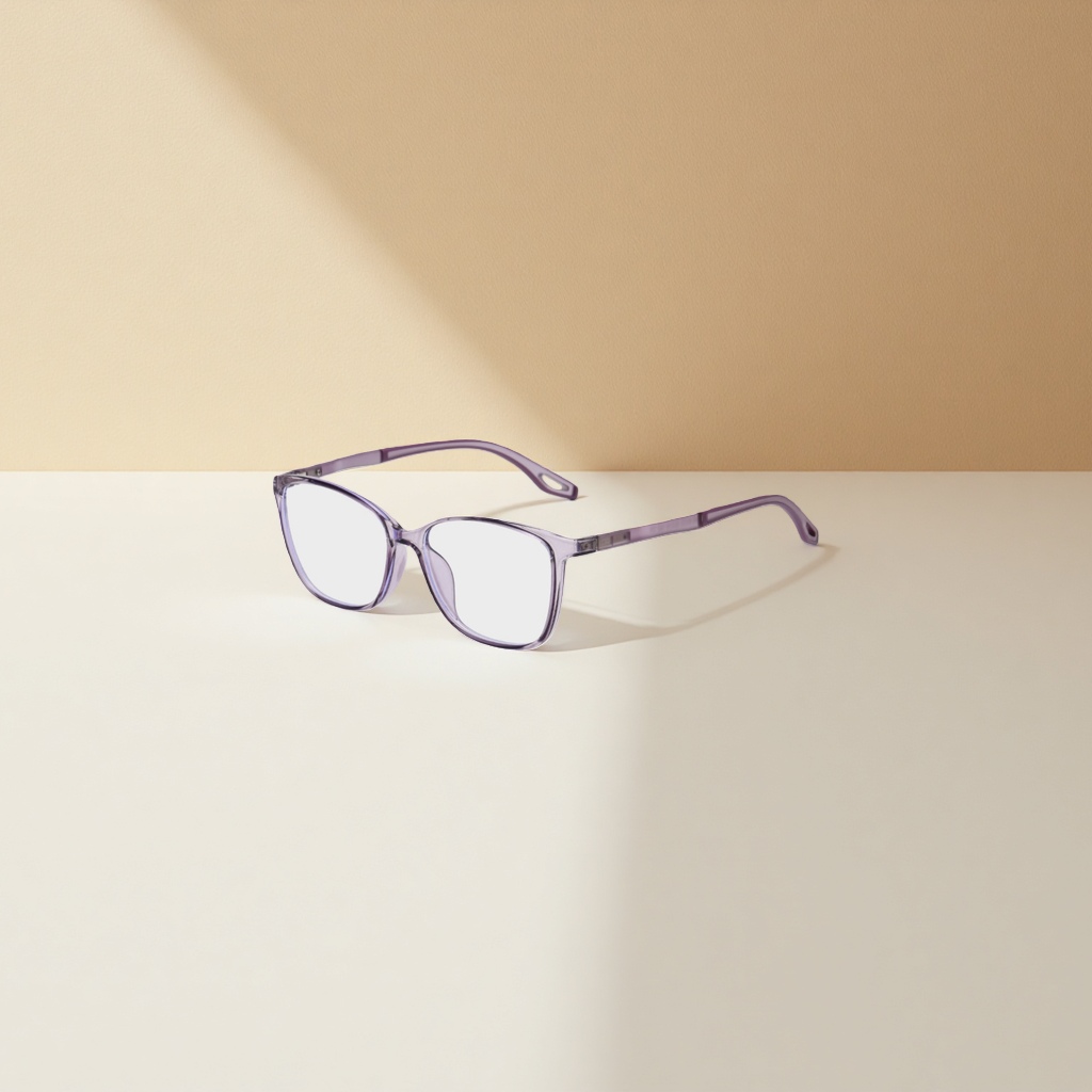 Purple transparent frame glasses are fashionable, light, anti-slip and comfortable, suitable for both men and women Specification image