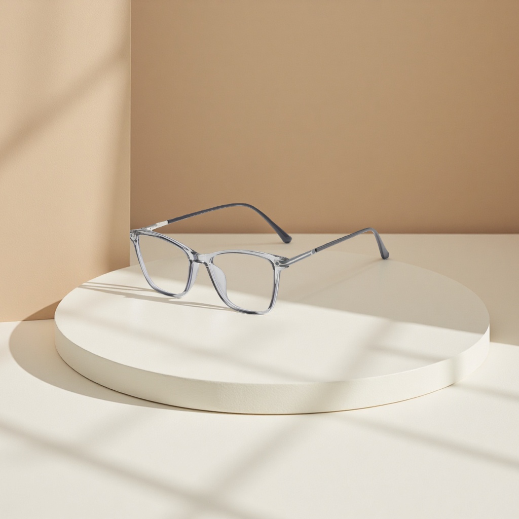 Transparent frame glasses, fashionable and lightweight metal frame optical glasses for myopia